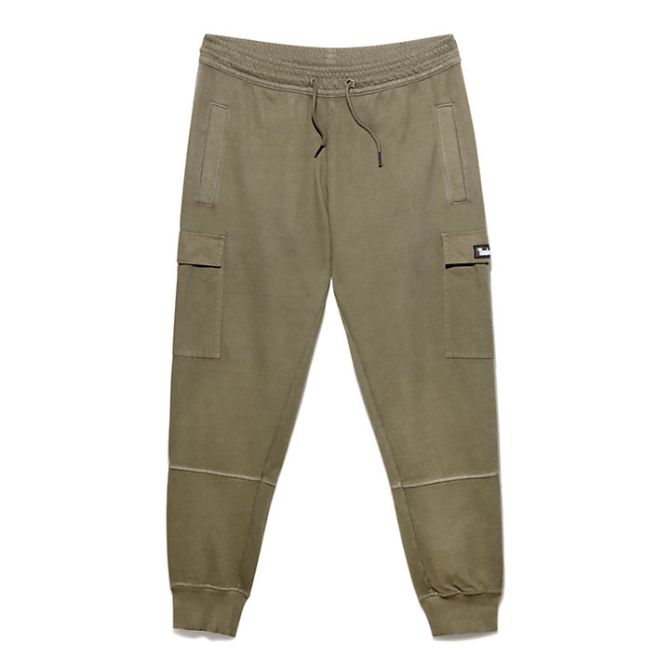 Мъжки панталон Garment-Dyed Cargo Sweatpants for Men in Dark Green TB0A22BBA58 01