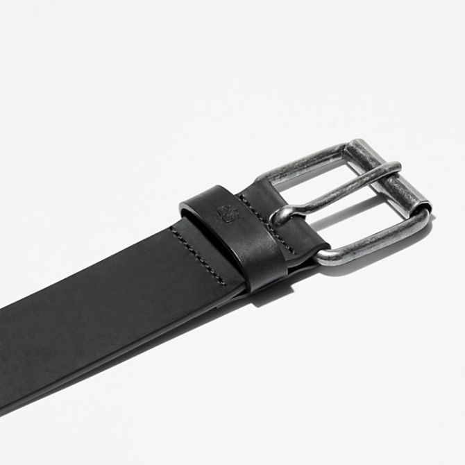 Мъжки колан Leather Belt with Antique-Finish Buckle for Men in Black TB0A23UE001 01