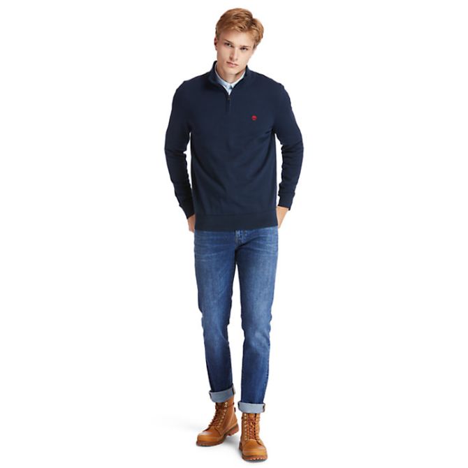 Мъжки пуловер Williams River Zip-neck Sweater for Men in Navy TB0A2BMX433 01