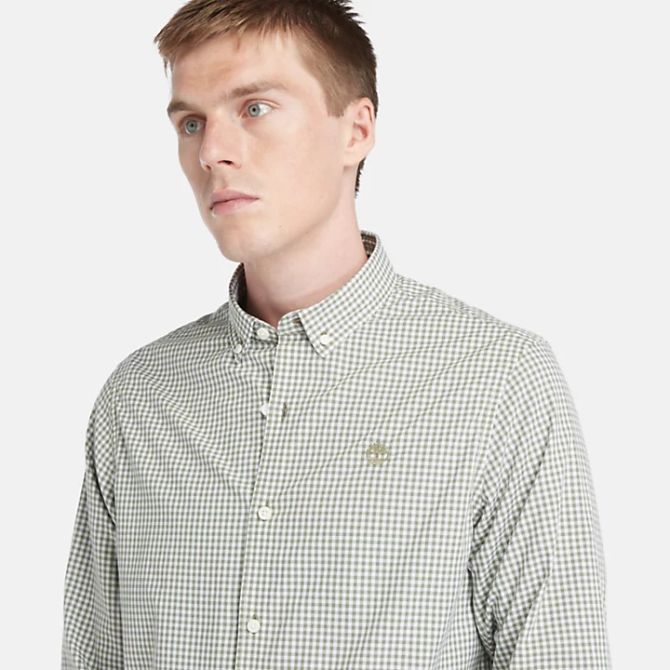 Мъжка риза Micro-gingham Poplin Shirt for Men in Green TB0A2BQ5B39 03