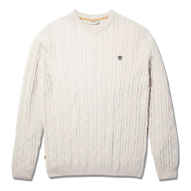 Мъжки пуловер Phillips Brook Cable-knit Sweater for Men in White TB0A2CEQBH7 01