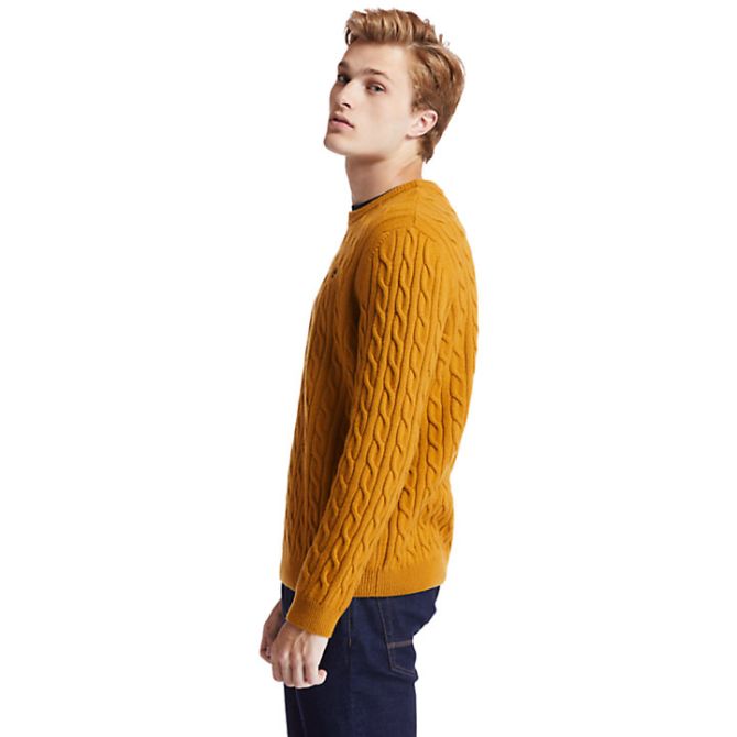 Мъжки пуловер Phillips Brook Cable Sweater for Men in Yellow TB0A2CEQP47 02