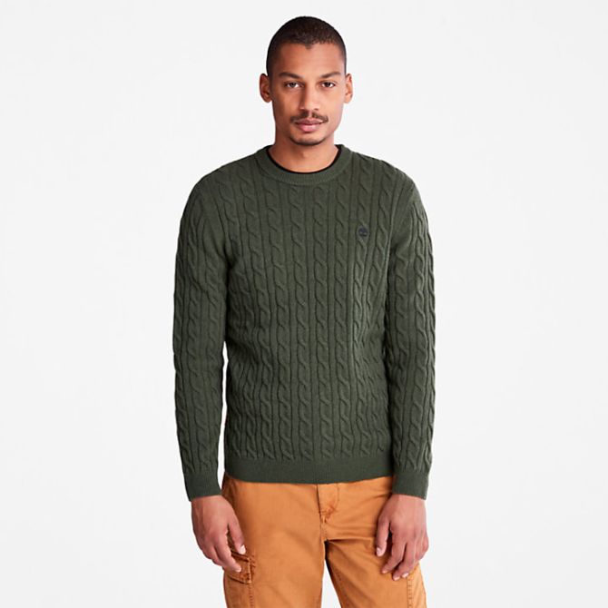 Мъжки пуловер Phillips Brook Cable Crewneck Jumper for Men in Dark Green TB0A2CEQU31 03