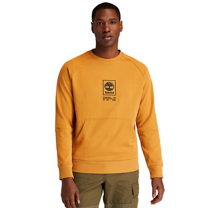 Мъжко горнище Heavyweight Crewneck Logo Sweatshirt for Men in Yellow TB0A2D3JP47 01