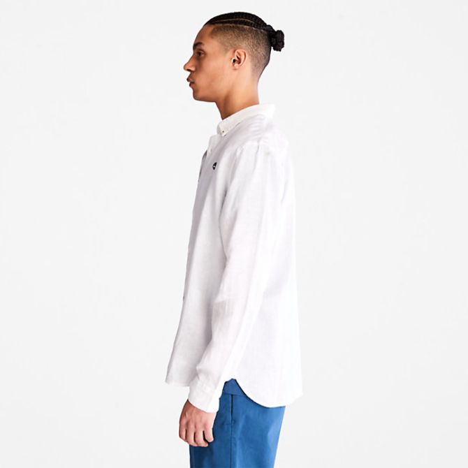 Мъжка риза Mill River Slim-Fit Linen Shirt for Men in White TB0A2DC3100 02
