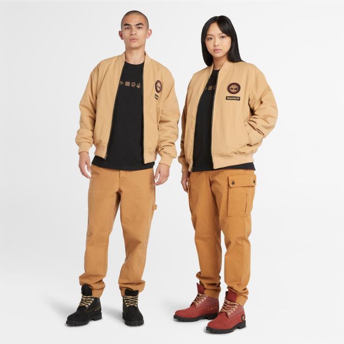 Мъжко яке All Gender Lunar New Year Badge Bomber Jacket in Light Wheat Boot TB0A5PWJEH3 03
