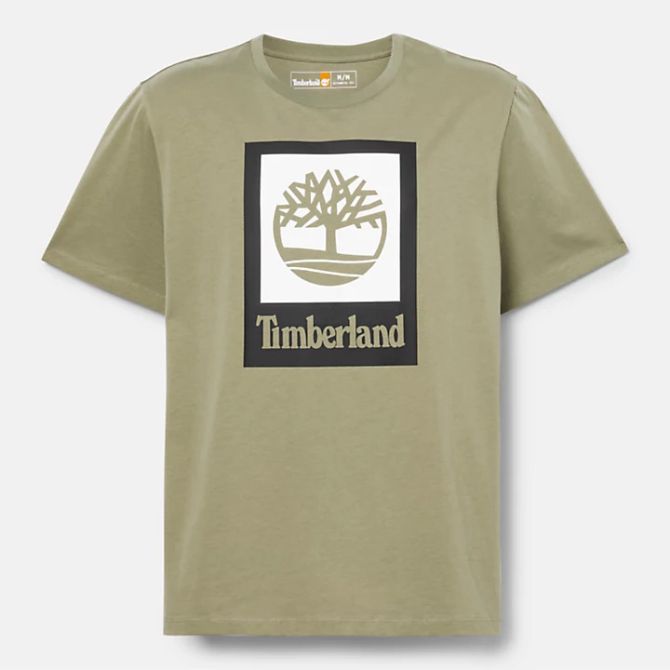 Унисекс тениска All Gender Logo Stack T-Shirt in Green TB0A5QS2590 05