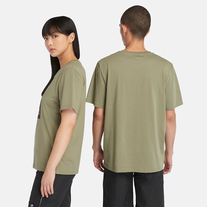 Унисекс тениска All Gender Logo Stack T-Shirt in Green TB0A5QS2590 02