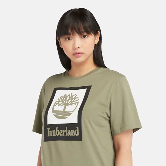 Унисекс тениска All Gender Logo Stack T-Shirt in Green TB0A5QS2590 04