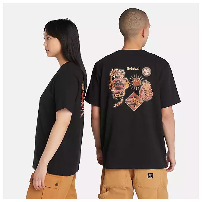 Унисекс тениска Lunar New Year Short Sleeve Graphic T-Shirt in Black TB0A5TCQ001 01