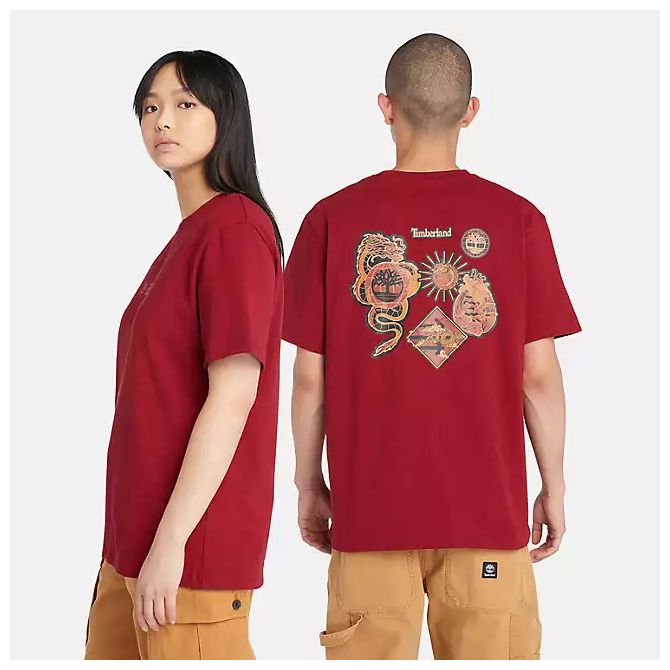 Унисекс тениска Lunar New Year Short Sleeve Graphic T-Shirt in Red TB0A5TCQ620 02