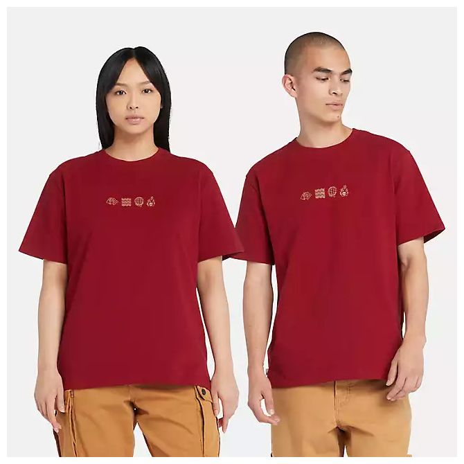 Унисекс тениска Lunar New Year Short Sleeve Graphic T-Shirt in Red TB0A5TCQ620 01