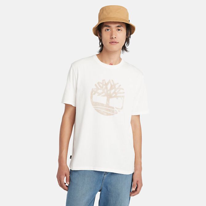 Мъжка тениска Garment Dye Logo Graphic T-Shirt for Men in White TB0A5UEKCR3 01