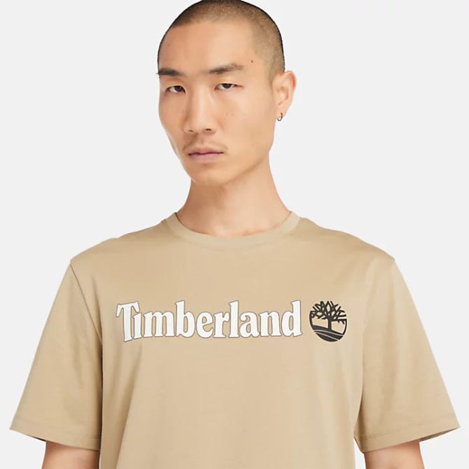 Мъжка тениска Linear Logo T-Shirt for Men in Beige TB0A5UPQDH4 03