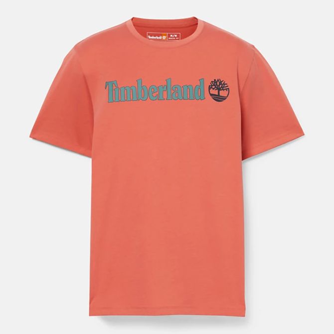 Мъжка тениска Linear Logo T-Shirt for Men in Light Orange TB0A5UPQEI4 05