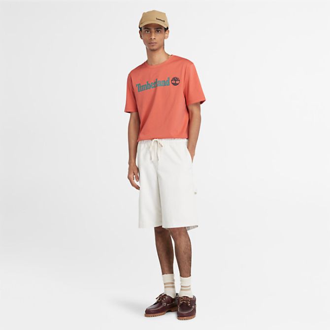 Мъжка тениска Linear Logo T-Shirt for Men in Light Orange TB0A5UPQEI4 02