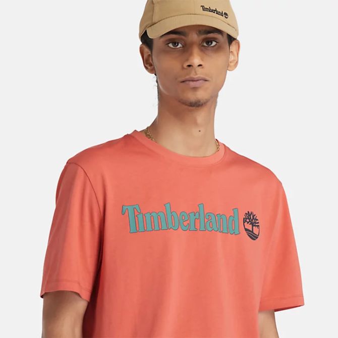 Мъжка тениска Linear Logo T-Shirt for Men in Light Orange TB0A5UPQEI4 03