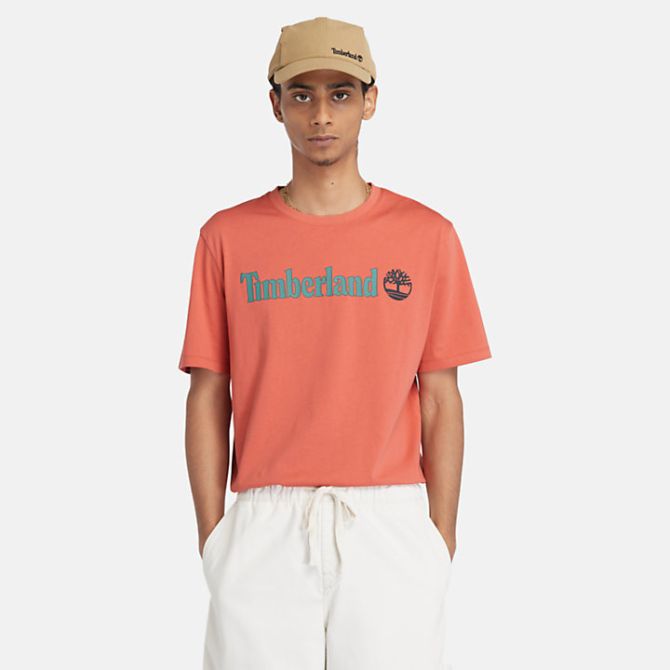 Мъжка тениска Linear Logo T-Shirt for Men in Light Orange TB0A5UPQEI4 01