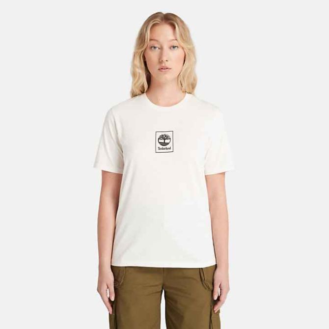 Дамска тениска Stack Logo T-Shirt for Women in White TB0A69AWCM9 02
