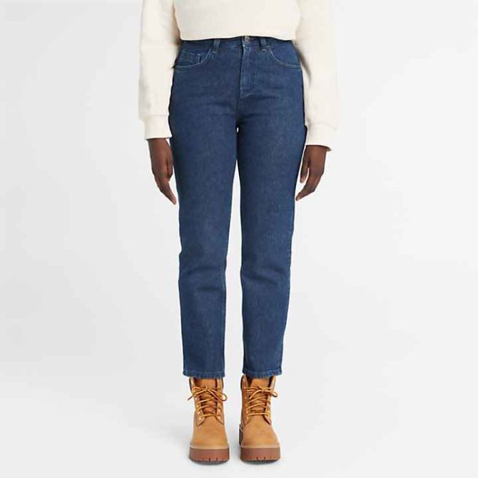 Дамски дънки High Waist Hemp Denim Jeans for Women in Dark Blue TB0A6H8SB71 04
