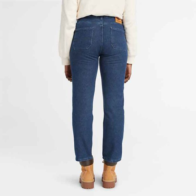 Дамски дънки High Waist Hemp Denim Jeans for Women in Dark Blue TB0A6H8SB71 05