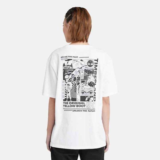 Унисекс тениска All Gender Comic Graphic T-Shirt in White TB0A6JCD100 05