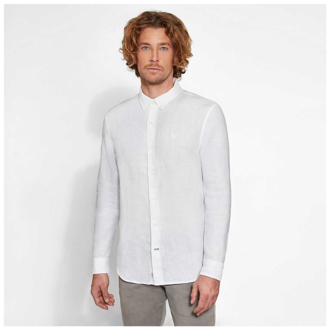 Мъжка риза Mill River Linen Shirt White A1KTEK93 02