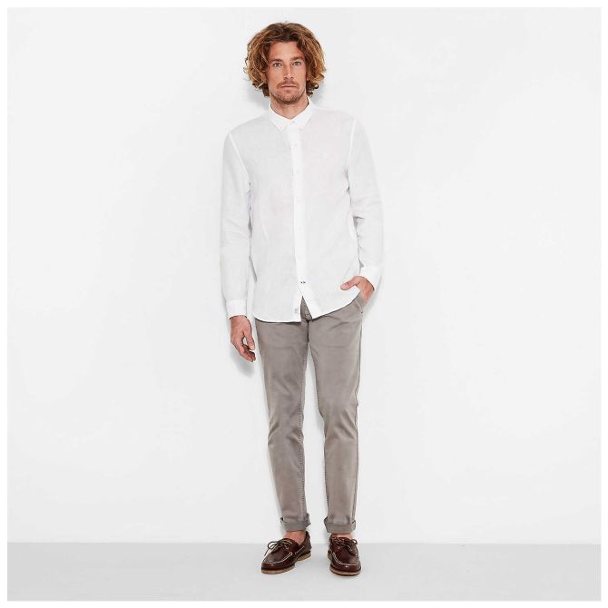 Мъжка риза Mill River Linen Shirt White A1KTEK93 05