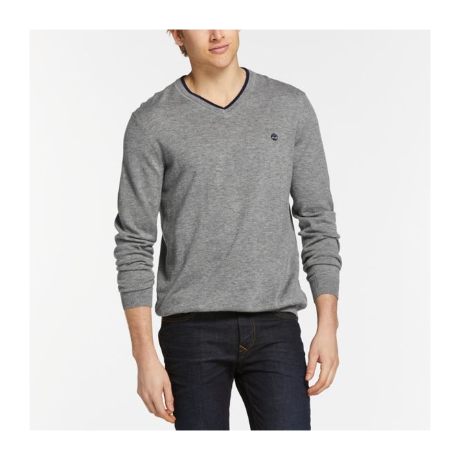 Мъжки пуловер Men's Jones Brook V-Neck Merino Wool Sweater in Grey TB0A1LNC052 01