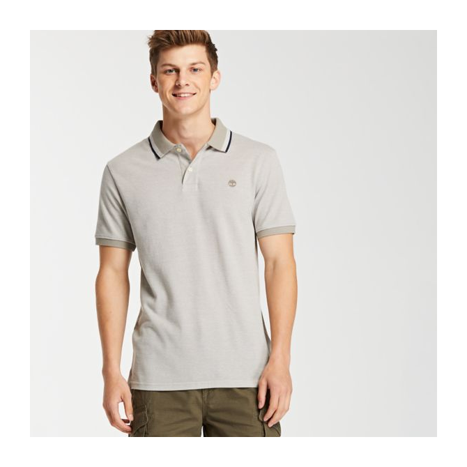 Мъжка тениска Millers River Piqué Polo Shirt for Men in Elephant Skin TB0A1O43089 01
