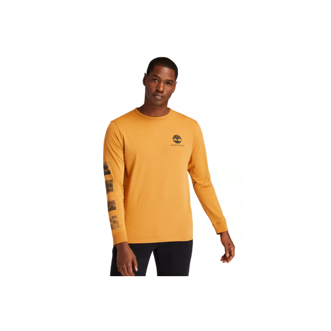 Мъжка тениска с дълъг ръкав Men's Wind, Water, Earth & Sky™ Long-Sleeve T-Shirt in Yellow TB0A23VMP47 01