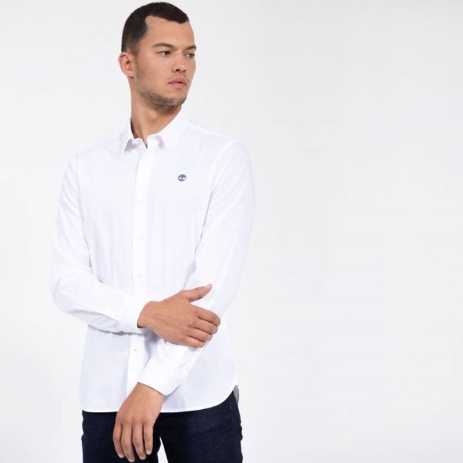 Мъжка риза Eastham River Stretch Poplin Shirt for Men in White TB0A2BQE100 01
