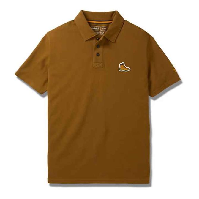 Мъжка тениска Boot Logo Polo Shirt for Men in Brown TB0A2CH9932 01