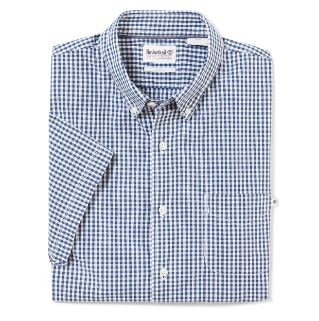 Мъжка риза SS Suncook River Small Gingham Shirt Slim Indigo