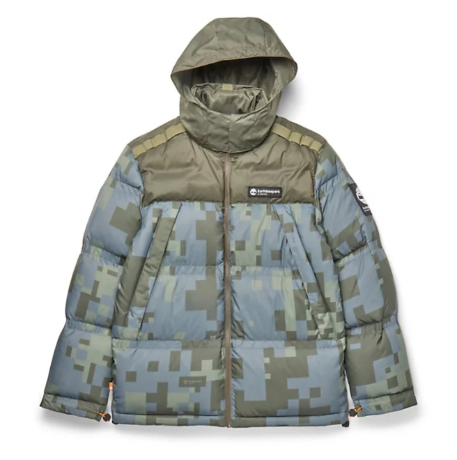 Унисекс яке Earthkeepers® by Raeburn All Gender Puffer Jacket in Green Camo