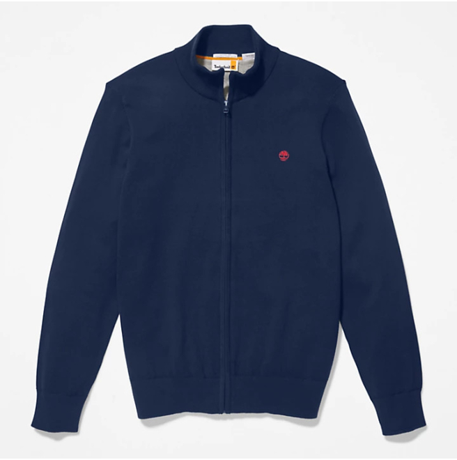 Мъжко горнище Williams River Full-Zip Cotton Jumper for Men in Navy