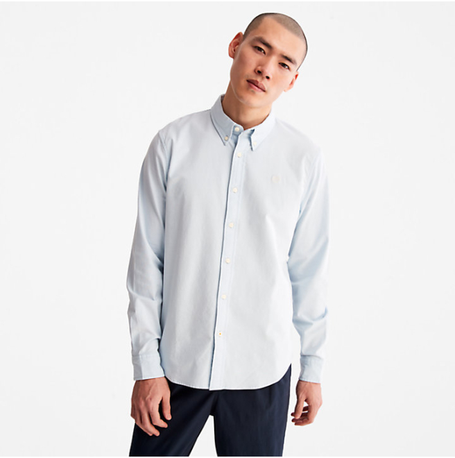 Мъжка риза Pleasant River Long-sleeved Oxford Shirt for Men in Light Blue