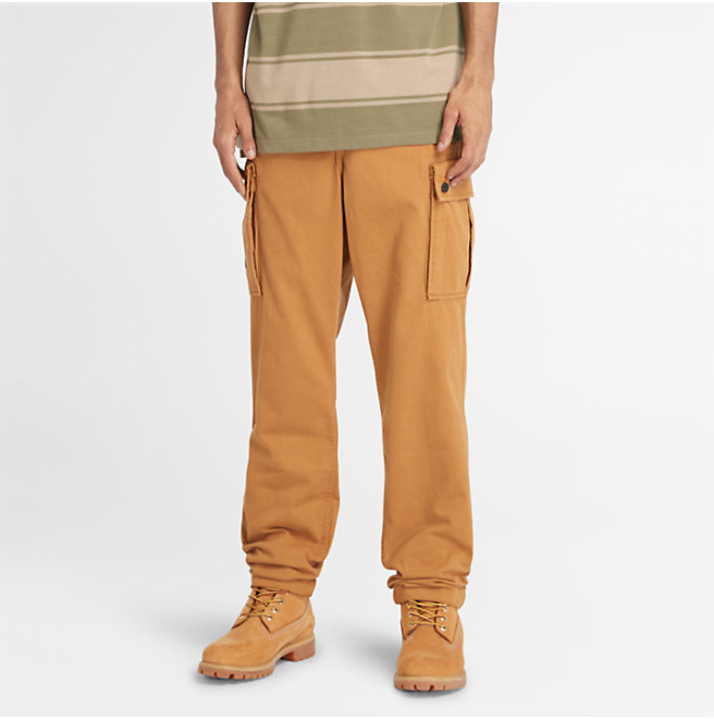 Мъжки панталон Twill Cargo Trousers for Men in Dark Yellow