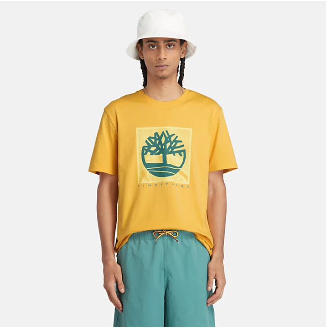 Мъжка тениска Front Graphic T-Shirt for Men in Yellow