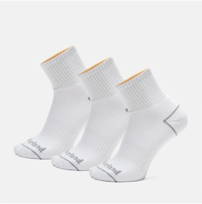 Мъжки чорапи All Gender 3 Pair Pack Bowden Cushioned Quarter Crew Socks in White