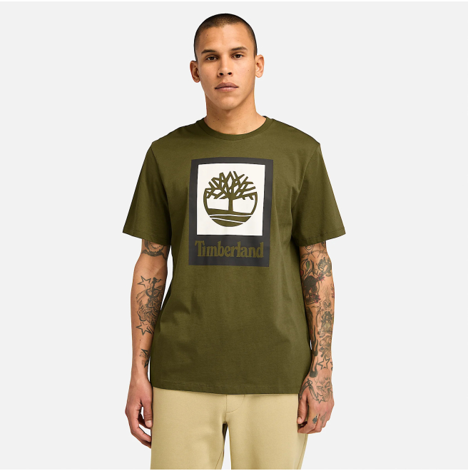 Мъжка тениска All Gender Stack Logo T-Shirt in Green