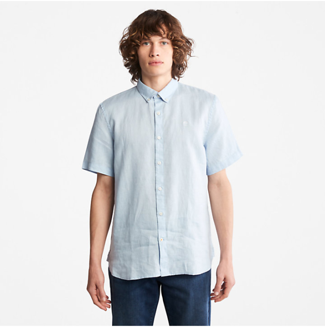 Мъжка риза Mill River Linen Shirt for Men in Light Blue