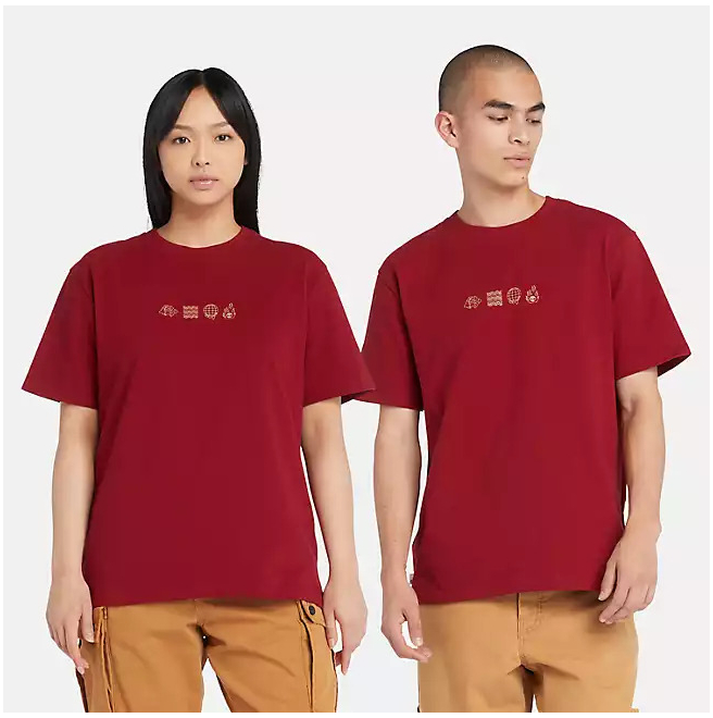 Унисекс тениска Lunar New Year Short Sleeve Graphic T-Shirt in Red