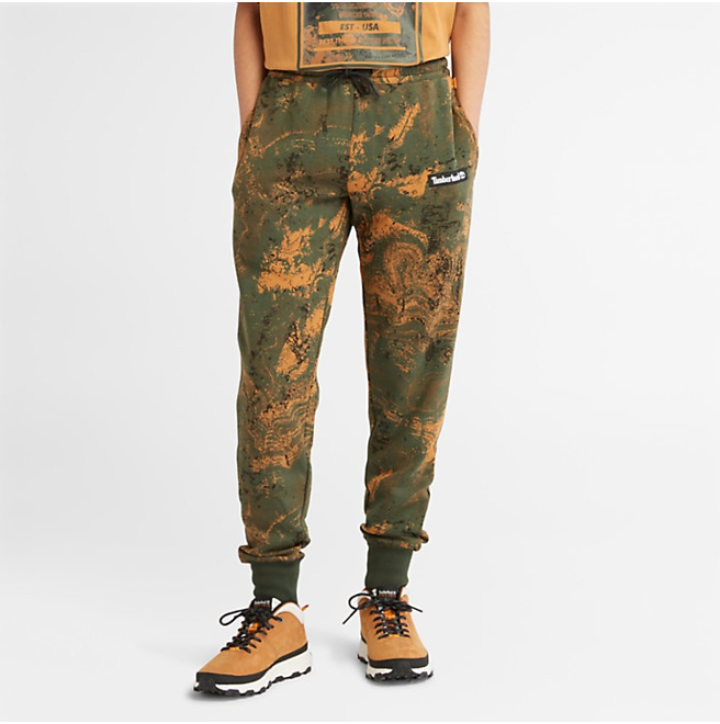 Мъжко долнище All Gender Tracksuit Bottoms in Green/Orange Print