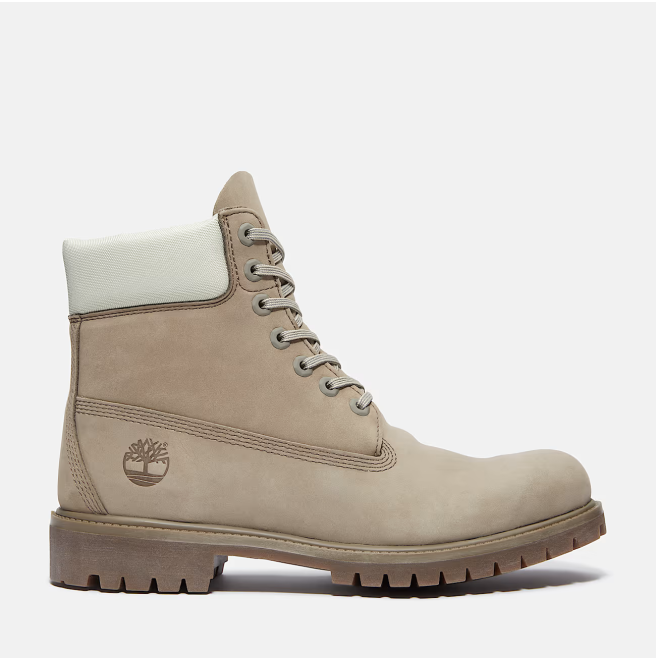 Мъжки обувки Timberland Premium 6 INCH LACE UP WATERPROOF BOOT MD GREY NUBUCK W LT GREEN