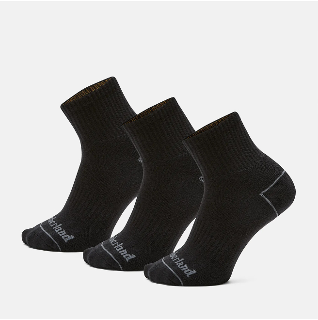 Мъжки чорапи All Gender 3 Pair Pack Bowden Cushioned Quarter Crew Socks in Black