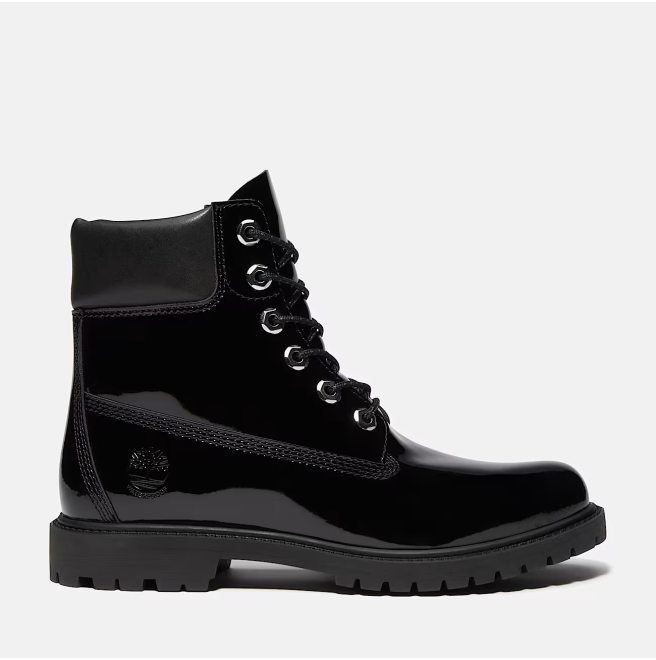 Дамски обувки Timberland Premium 6 INCH LACE UP WATERPROOF BOOT BLACK PATENT LEATHER