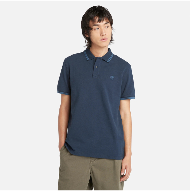 Мъжка тениска Millers River Tipped Pique Polo for Men in Dark Blue