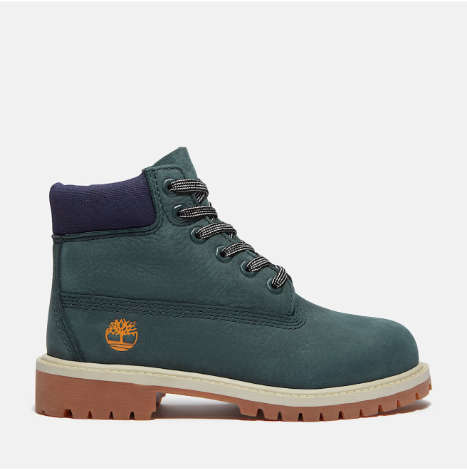 Детски обувки Timberland Premium 6 INCH LACE UP WATERPROOF BOOT DARK GREEN NUBUCK